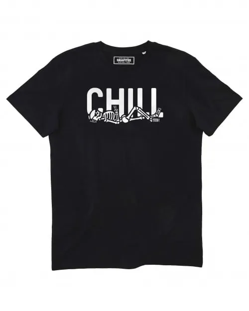 T-shirt Chill Skeleton | Squelette Couché Qui Chille | Grafitee